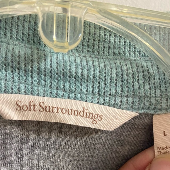 Soft Surroundings Sydney Tunic Top Light Green Cotton Large - Picture 6 of 7